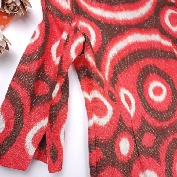 Tory Burch Linen Boho Smock Top Boat Neck Tunic Sz 4 - Picture 15 of 16